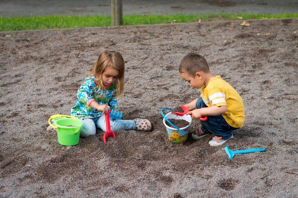 children, sandbox, boy